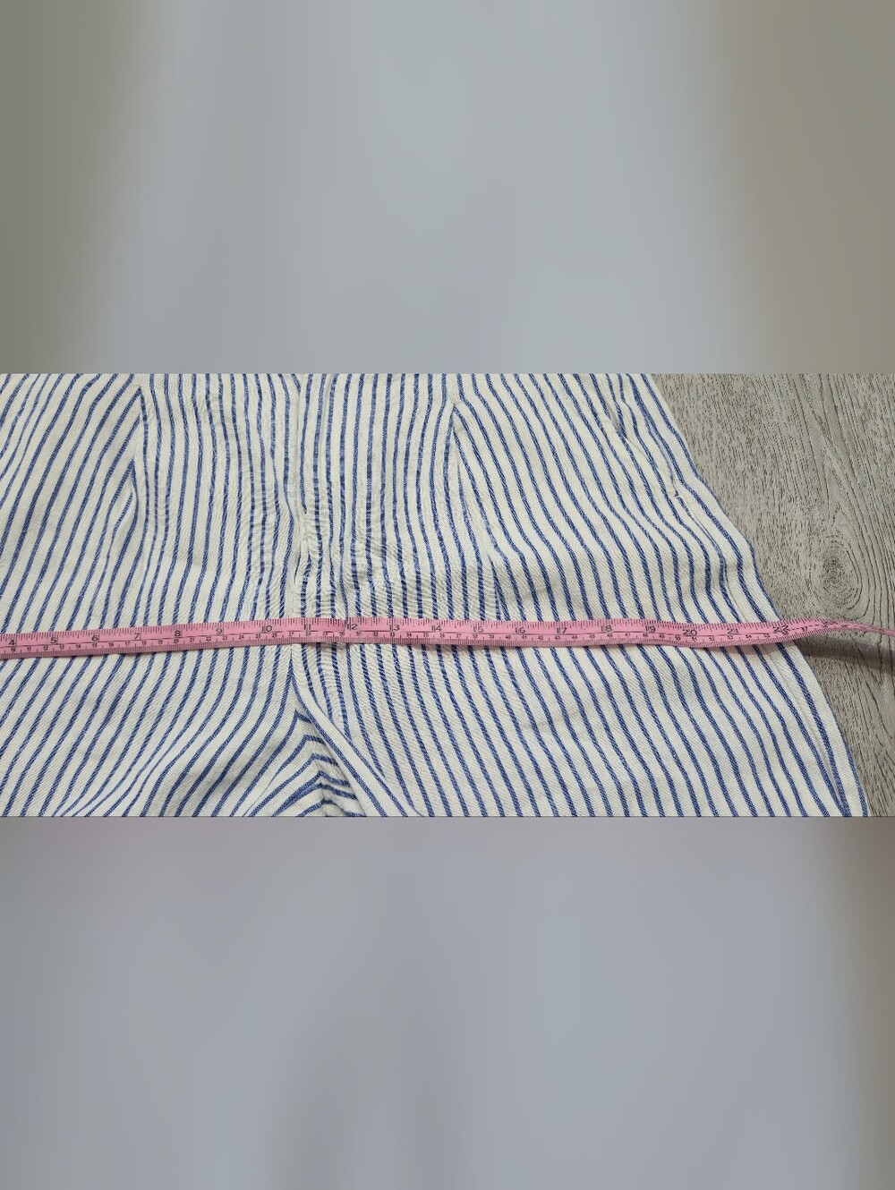 Madewell The Harlow Wide-Leg Pant 100% Linen Blue White Stripe Size 6 - Picture 7 of 16